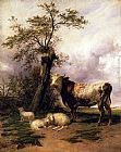 Thomas Sidney Cooper Canvas Paintings - The Lord Of The Pastures